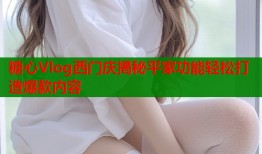 糖心Vlog西门庆揭秘平家功能轻松打造爆款内容